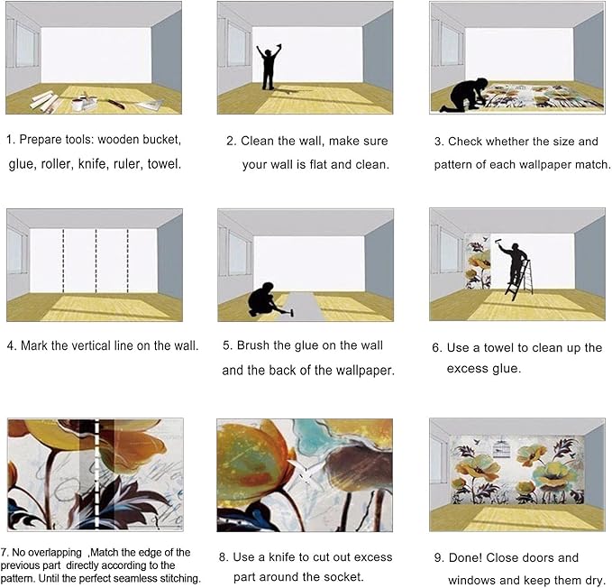 Cliouar-3d Window Building Bedroom Living Room Mural Wallpaper 103" x 69"(Not Self-Adhesive)