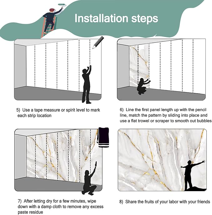 -Gold Marble Fabric Wallpaper Abstract Texture Mural Living Room 100" x 65" (Not Peel and Stick)