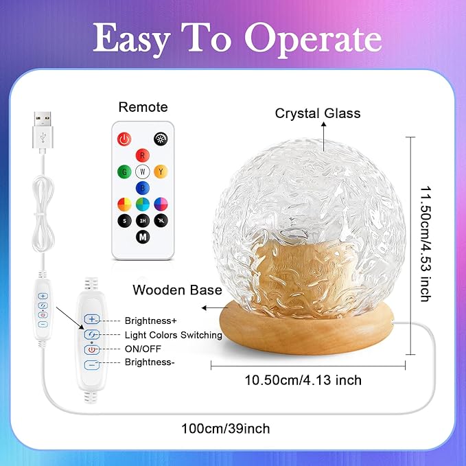 Mubarek Crystal Light Projector, 216 Modes Mood Lighting for Bedroom, Remote & USB Control Room Lights for Bedroom, Ambient Lighting Aesthetic Room Decor for Teen Girls Gifts, Christmas Gifts for Kids