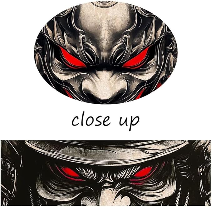 Bushido Wall Art Japanese Samurai Wall Decor Bushido Wall Art Red and Black Canvas Pictures for Japan Theme Restaurant Tavern Hotels Bedroom Living Room Office Bathroom Asian Artwork Prints Framed