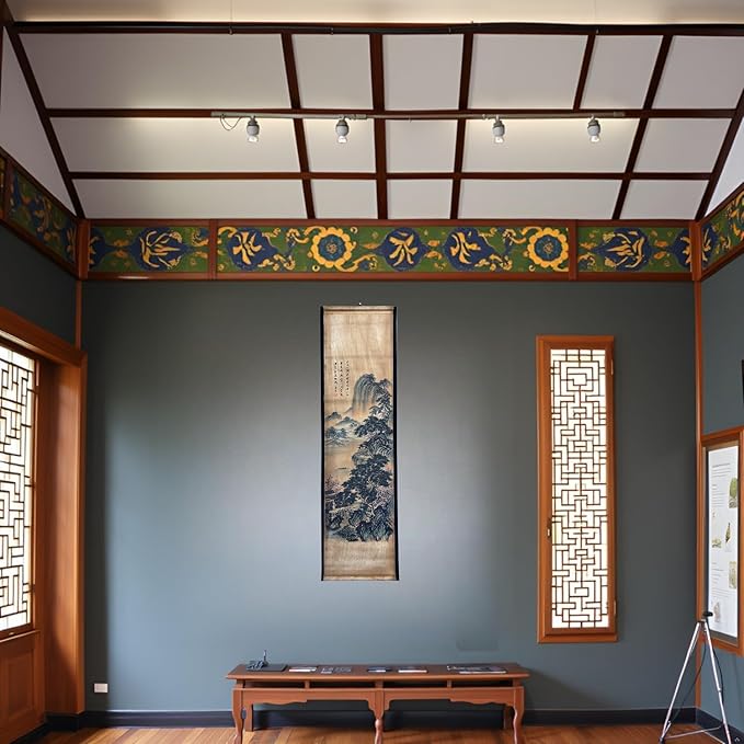 Wall Art Poster Prints Paintings, Hanging Paper Scroll Decor Oriental Spring Mountain,for Home Restaurant (I2)