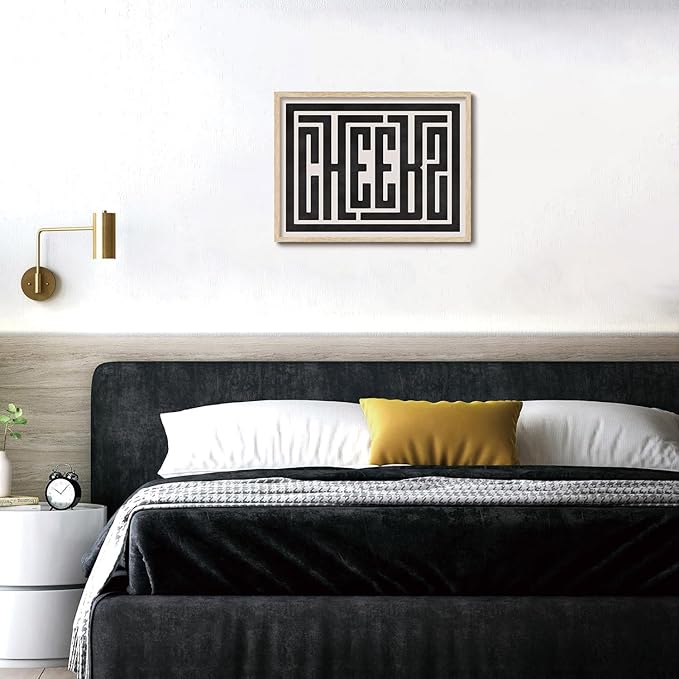 KISSFOX Retro Cheers Typography OAK Wood Framed Wall Art Farmhouse Western Canvas Art Prints Rustic Southwestern Pictures Wall Decor Modern Mid Century Artwork For Gallery Bistro Entryway Living Room