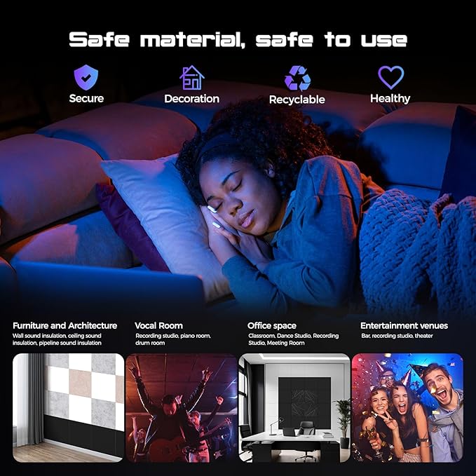 10 Pack Large Soundproof Wall Panels, 15.7 x 15.7 x 0.4 in Sound Proof Foam Panels for Walls, Cork Boards Alternative,Acoustic Panels, Sound Dampening Panels Camel