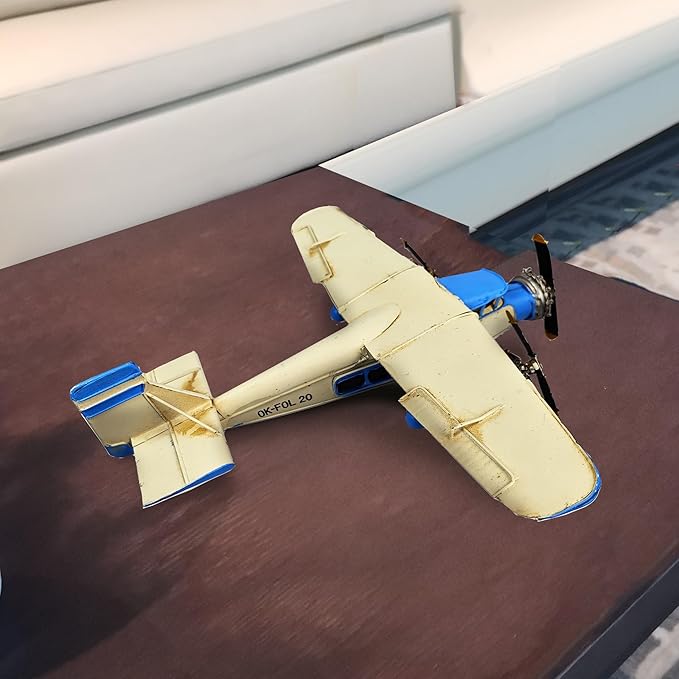 Vintage Metal Model Airplane Decoration in Durable Iron Vintage Style Airplane Model Home Wall Decor Wall Sculpture Desktop Ornament