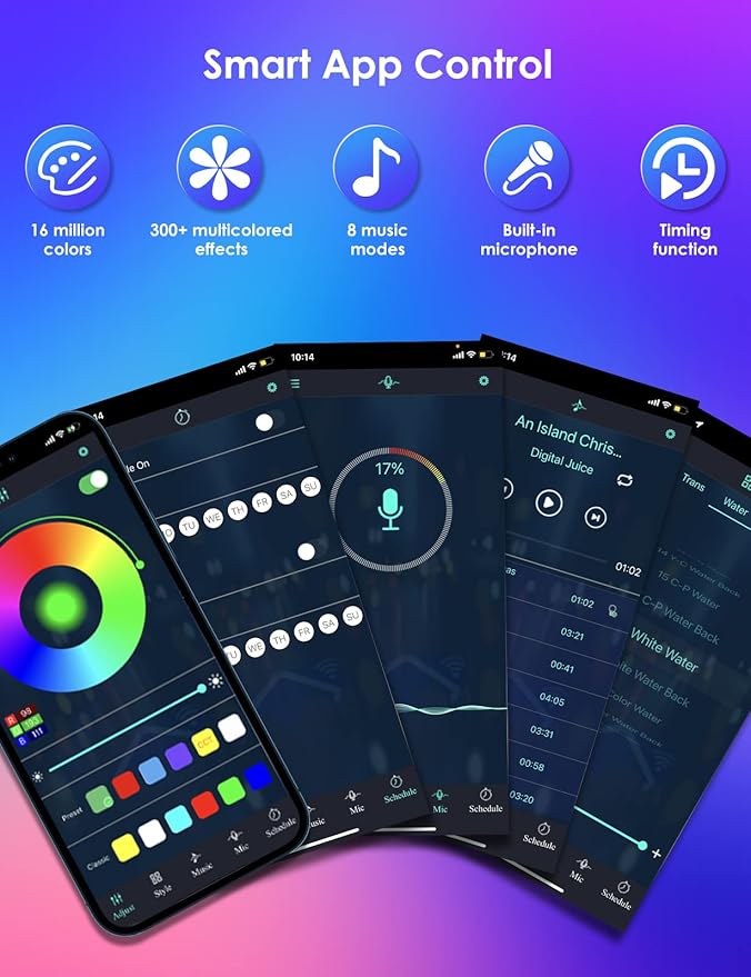 2PCS RGB Floor Lamp, Bluetooth APP and Remote Control 65" Smart Modern Standing Lamp Music Sync 16 Million DIY Colors Changing LED Floor Lamp with Heavy Base for LivingRoom Bedroom GameRoom