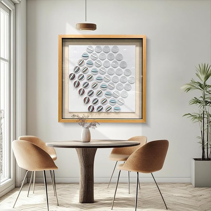 LIUZEYUE - Modern 3D relief artwork living room office room wall decoration 31.5"x31.5" blue+orange+white