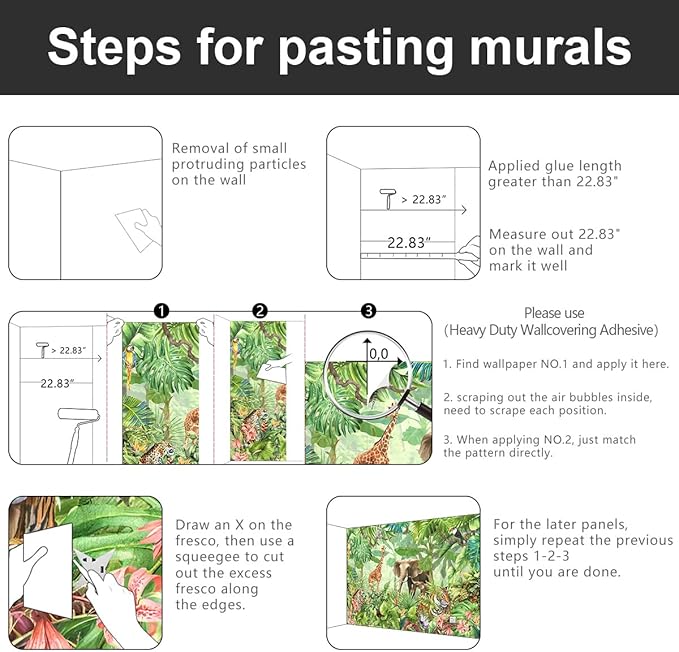 -Green Rainforest Plants Animals Tiger Cloth Wallpaper Jungle Plants Banana Leaves Boys Girls Kindergarten Children's Room Large Mural- 183"x120"ļ¼ not Peel and Stickļ¼