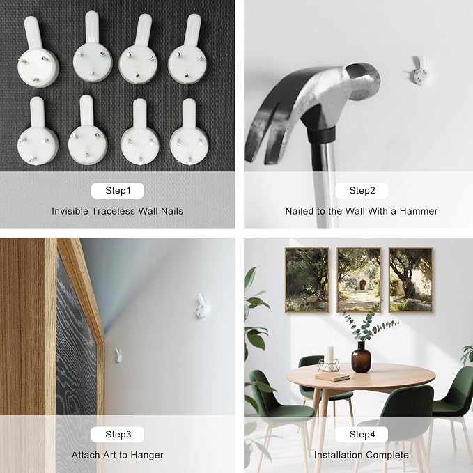 Ausril Garden of Gethsemane Landscape Framed Canvas Wall Art, Jerusalem Town Villages Scenery Prints, Jesus Boho Religious Decor, Christian Bible Art Painting for Bedroom Living Room Office 24"x36"x3