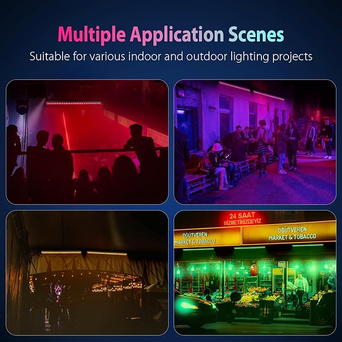 168W Smart LED Wall Washer Light, RGBCW CCT LED Light Bar with Group and Individual Control, Timing, Music Sync Modes, 120V Waterproof Linear Flood Lights for Outdoor & Indoor Lighting Projects