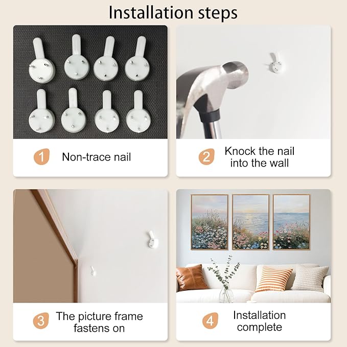 CHDITB Coastal Wildflowers Framed Canvas Wall Art Set, Coastal Floral Nursery Wall Decor, Seaside Sunset Artwork Spiritual Painting, Vintage Beach Art Prints For Living Room, Bedroom, Office 24"x36”x3