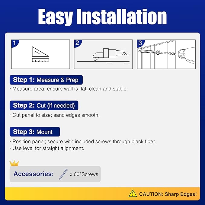 4PCS Acoustic Wood Slat Wall Panels, 47.2" x 12.8" Soundproof Panels for Walls, Sound Absorbing Panels for Interior Decor and Room Acoustic Treatment