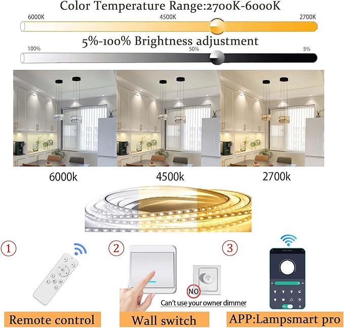 Led Ring Crystal Chandelier, Modern Dimmable Chandeliers Lighting and Hanging Adjustable 7.8'' Black LED Round Ceiling Light Fixtures for Dining Room Living Room