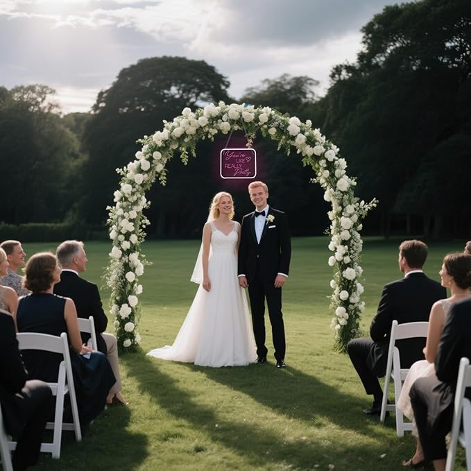 Lucunstar You're Like Really Pretty Neon Sign Pink Led Neon Light for Wall Decor Light Sign for Wedding Dimmable Switch USB Powered with Neon Lights for Bedroom Home Decor