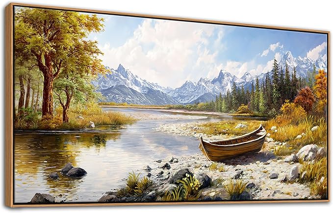 Mofutinpo Fall Mountain Landscape Wall Art - Nature Forest Canvas Art for Living Room, Bedroom & Dining Room - Framed Paintings for Wall Decor - Large Scenic Artwork for Home 29x58IN