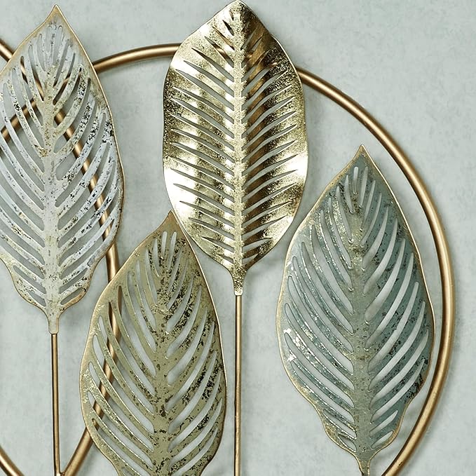Touch of Class Quiet Nature Openwork Leaf Metal Wall Art | Hanging Sculpture Decor for Bedroom, Living Room, Bathroom