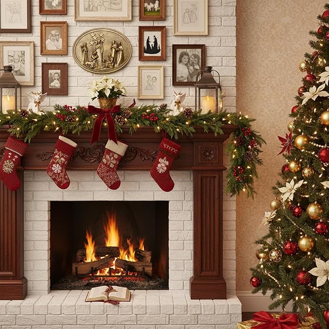 Christmas Vintage Wall Decor with 3D Resin Nativity Scene, Oval Antique Wall Sculpture Framed Christmas Manger Nativity Set for Bedroom Living Room Hallway