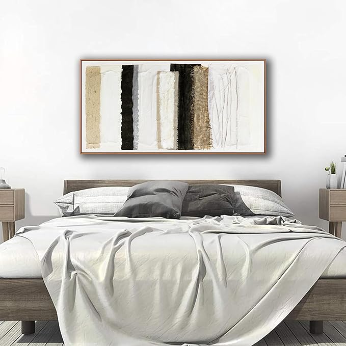 Abstract Canvas Wall Art Decor Maximalist Home paintings Decor Wall Art Prints Modern Framed Wall Decorations Multicolor Overlapping Strips Artwork 20×40 inch for Living Room Wall Bedroom Kitchen Office Decor