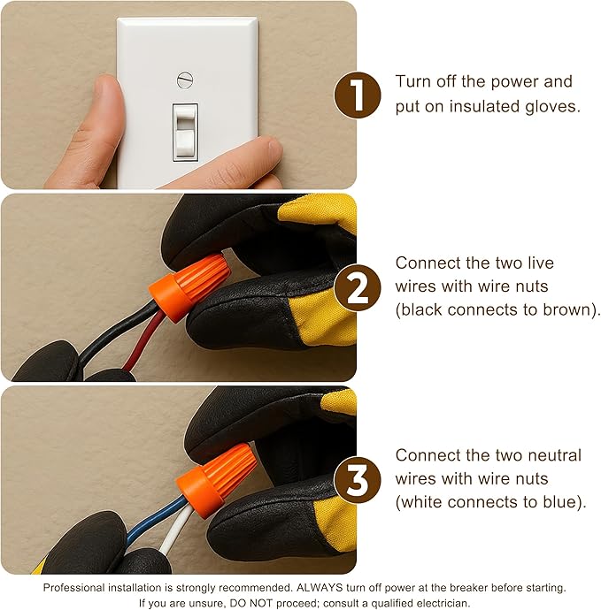 48inch Hardwired Under Cabinet Lighting for Kitchen,120V Wired Undercounter Led Strip Lights 6000K White Waterproof, Luces para Cocina Bajo Gabinete Under Shelf Lights for Sink/Workbench