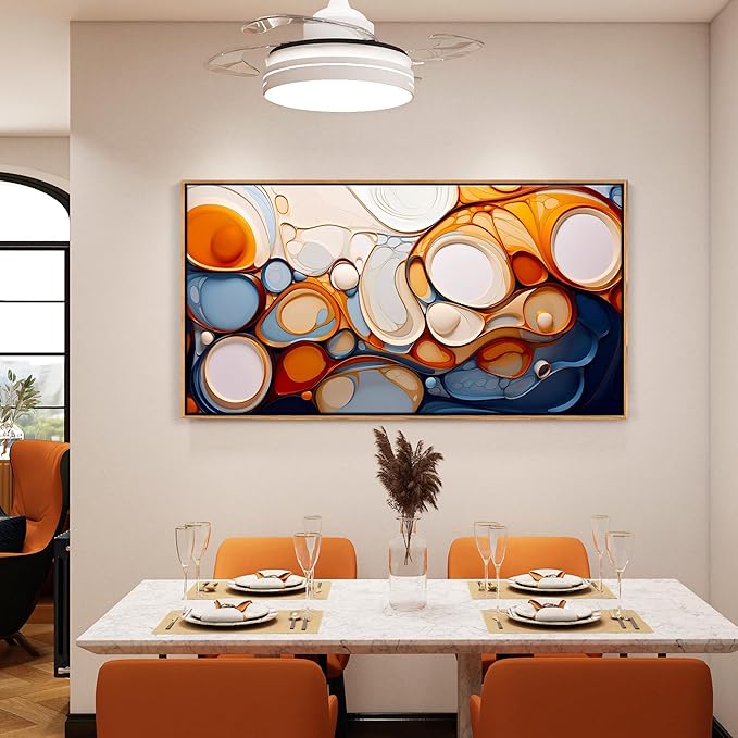 Abstract Wall Art - Modern Colorful Framed Canvas Wall Art for Living Room,Office - Large Decorative Artwork for Bedroom, Aesthetic Room Decor, Oil Painting