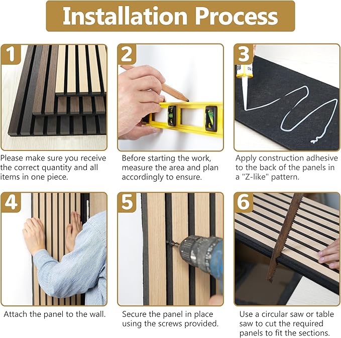 Acoustic Wood Wall Panels, 2-Pack 45.3" x 23.6" Soundproof Wall Panels, Wood Slat Wall Panels for Wall Decor, Natural Oak