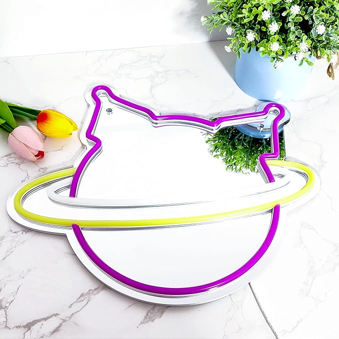 Anime Neon Sign Kuromii Neon Night Light for Wall Decor, Kuromii Planet Neon Mirror, Anime Room Decor, Kawaii Home Decor, Unique Wall Art