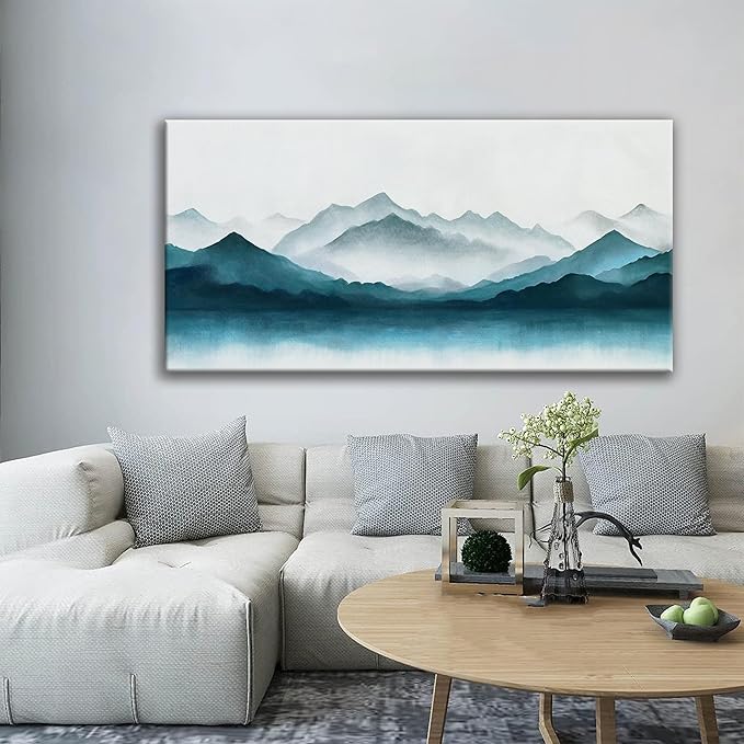 Abstract Wall Art Dark Wall Art Painting Canvas Art Wall Decor Prints Minimalist Abstract Wall Decor For Living Room Bedroom Kitchen Office Artwork 24" × 48" Ready To Hang