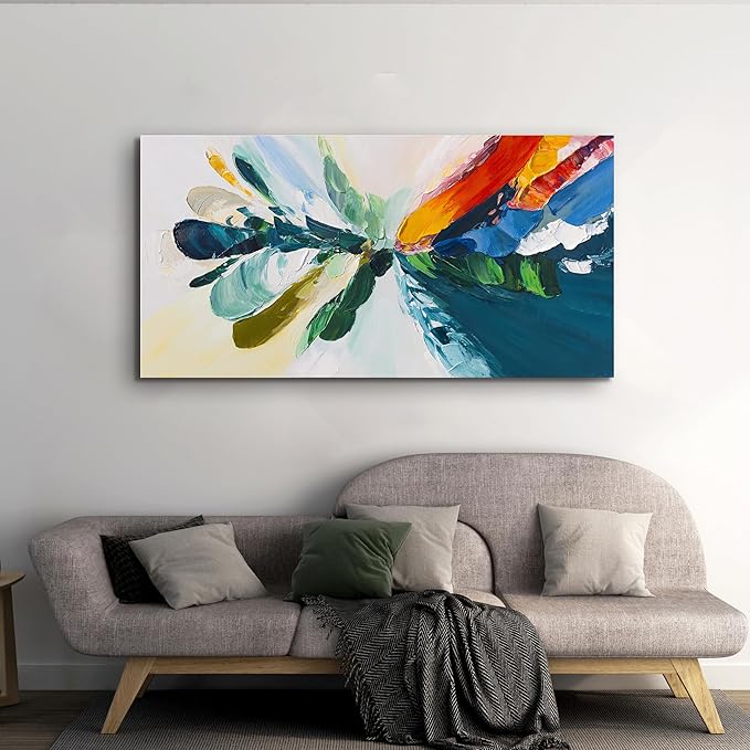 Canvas Wall Art Decor Wall Art Pictures For Living Room Blue White Wall Art Decor Canvas Abstract Art Colorful Abstract Wall Art Prints Art Work For Bedroom Office Kitchen Home Wall Decor 20" x 40"