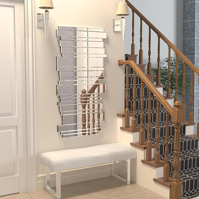 Decorative Mirrors for Wall Decor Large Mirrors for Wall Decor Living Room Silver Mirrors 24×47 inch (Silver)