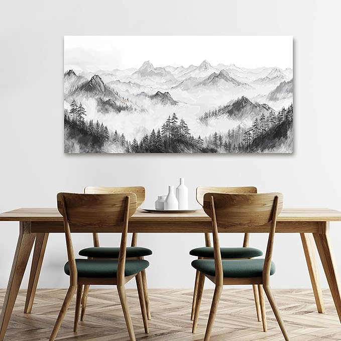 Canvas Wall Art Decor Large Wall Art Pictures for Living Room Art Work for Wall Decor Mountain Landscape Wall Art Prints Wall Decorations Artwork for Walls Bedroom Home Aesthetic Wall Art Decor 24" X 48"