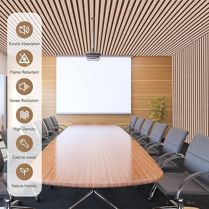 AKK-PANE Acoustic Folding Wood Slat Wall Panels, 94.5" x 23.6" 15.5ft² for Interior Wall Decor, Sound Absorbing Slat Wall Paneling, Fluted Wall Wood Panels for Interiors Noise Reduction (Classic Oak)