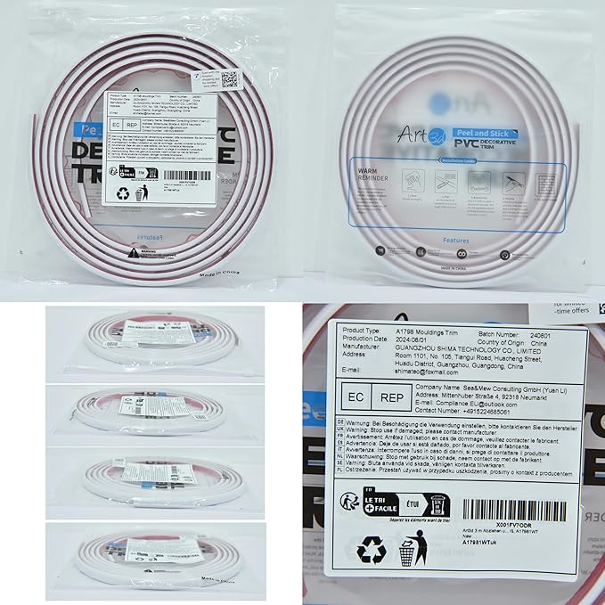 Art3d 10 Ft Peel and Stick Trim for Backsplash Tile Edge, Self-Adhesive Liner for Corner Decor in Silver