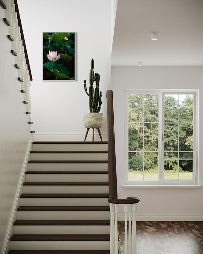 Oriental Beauty: Stunning Feng Shui Landscape Wall Art Vertical Prints for Home Decor in 3 Sizes (Serenity of a Pink Lotus, 24" x 36", Oriental Beauty)