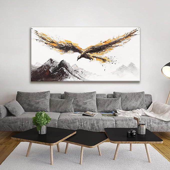 Large Canvas Wall Art Decor Painting Of Nature Animal Eagle Wall Art Living Room Painting Prints Picture Of Flying Eagle Print Canvas Picture For Bedroom HomeOffice Ready To Hang 29×58 Inches