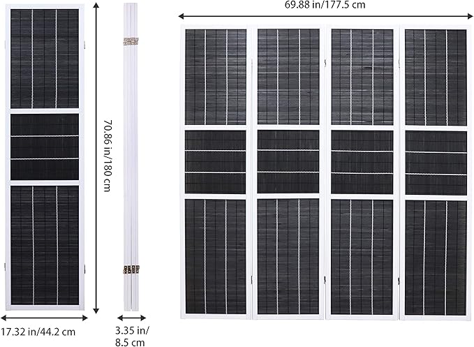 4 Panel 6ft Tall Modern Style Standing Wall Partition Room Divider Panel Indoor Separation, Folding Privacy Screens, Living Room, Partition & Space Divider, Freestanding Inexpensive