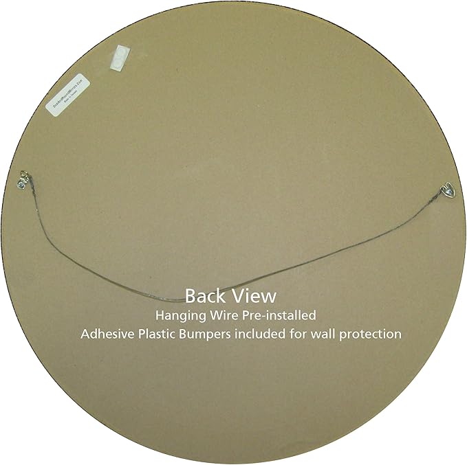 OVALCREST Round Beveled Wall Mirror for Home Decor - Jefferson Style - Matte Black - 20x20 Outside Dimensions