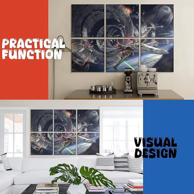 Art Acoustic Panels, 72"x48"x0.4" Sound Absorbing Panels,Better Sound Panels than Soundproof Foam,Self adhesive Soundproof Wall Panels for Recording Studio, Star Wars