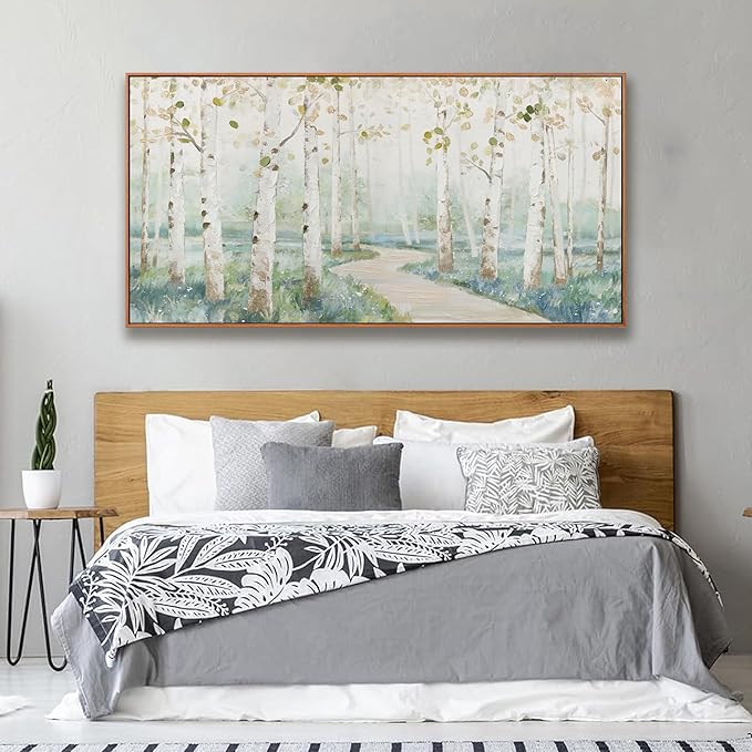 Modern Natural Landscape Canvas Wall Art Decor Home Decor Wall Art Prints Colorful Forest Path Framed Landscape Wall Art Decorations for Living Room Wall Bedroom Kitchen Office Decor 24"×48"