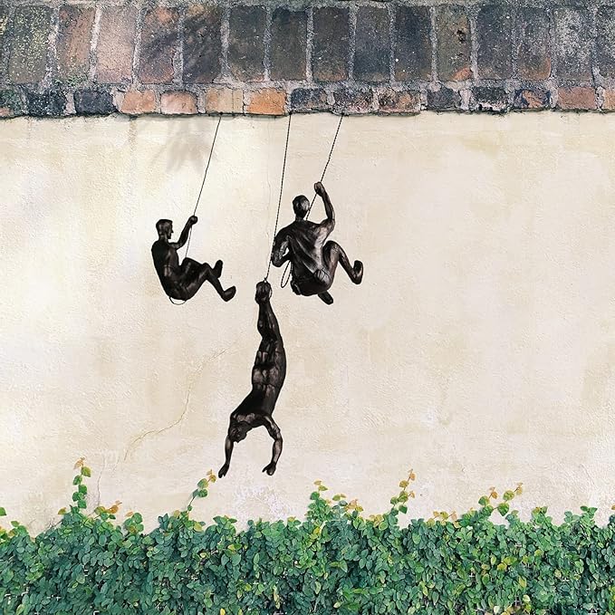 Large Set of 3 Climbing Men Wall Art Decor Sculpture,Nordic Modern Simplicity Decorative Wall Art, Climbing Man Sculptures,Home & Office Climber Gifts