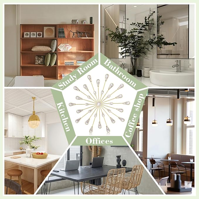 ZEXUIRU 3 Set Gold Metal Jeweled Wall Art Bling Crystal Home Décor Rhinestone Sun Star Wall Hanging Diamond Accents 18 * 18inch