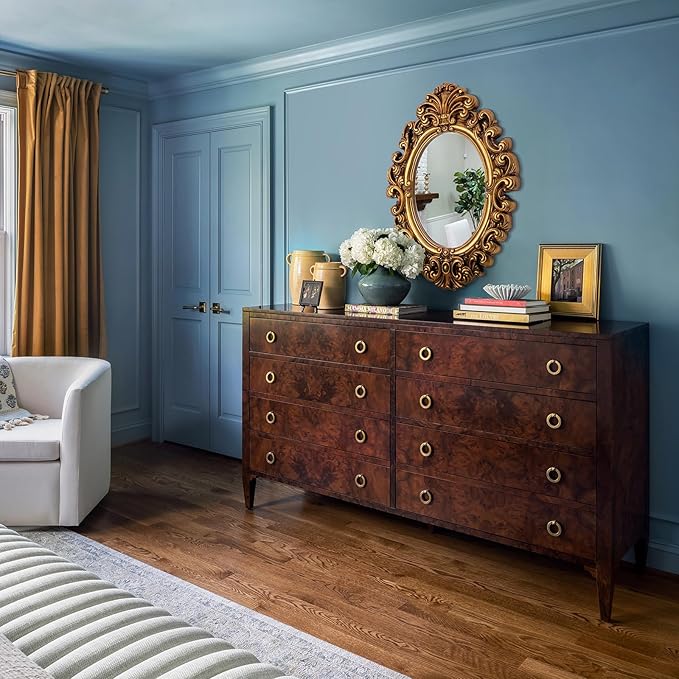 Vintage Oval Mirror, Decorative Mirror for Living Room with Baroque Gold Framed, 21'' x 29'' Antique Gold Wall Mirrors for Dining Room Entryway Bathroom Fireplace Vanity