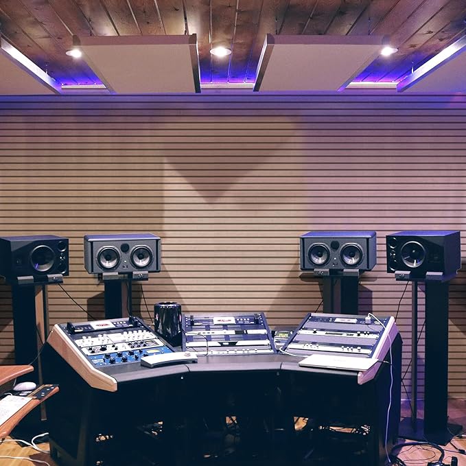 Art3dwallpanels 10 Pack Acoustic Panels, 48" X 12" X 0.35" Soundproof Wall Panels, Self Adhesive High Density Sound Absorbing Acoustic Treatment for Recording Studio, Office, Light Camel