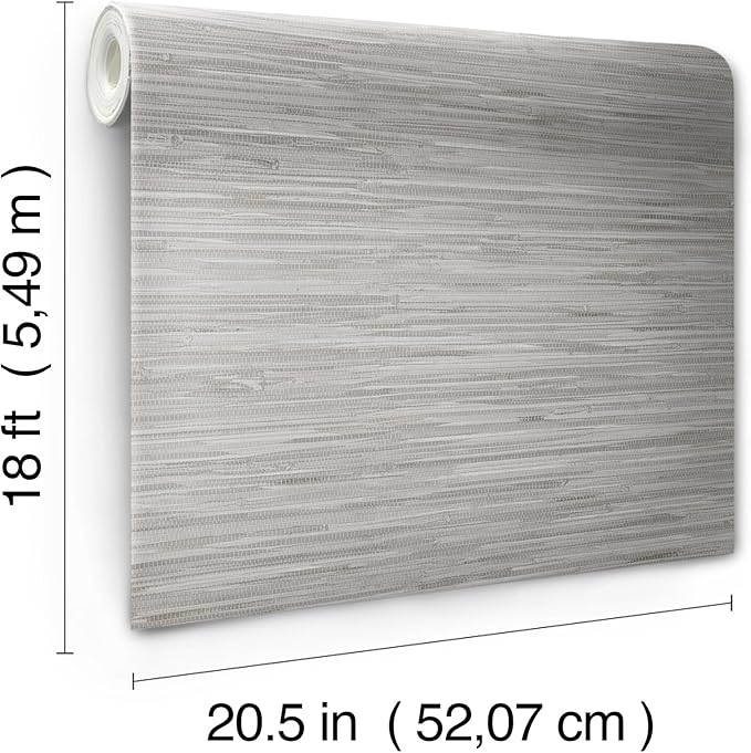 NuWallpaper Grey Grassweave Peel and Stick Wallpaper, NUS4994
