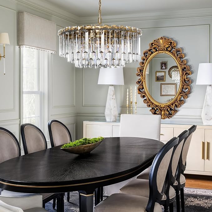 Antique Gold Oval Mirror, Decorative Mirrors with Baroque Framed, 29'' x 41'' Ornate Vinatge Gold Wall Mirror for Living Room Dining Room Bedroom Entryway Fireplace