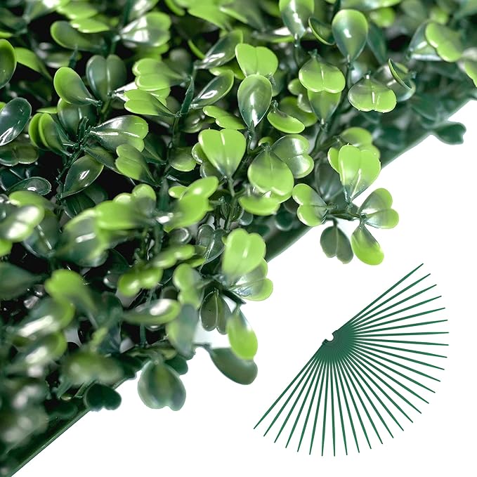 Bybeton Artificial Boxwood Panels (24 Pack, 20"x20") – 4-Layer UV-Resistant Faux Hedge for Privacy Fence, Garden, Balcony–Indoor/Outdoor Greenery Wall Decor&Backdrop