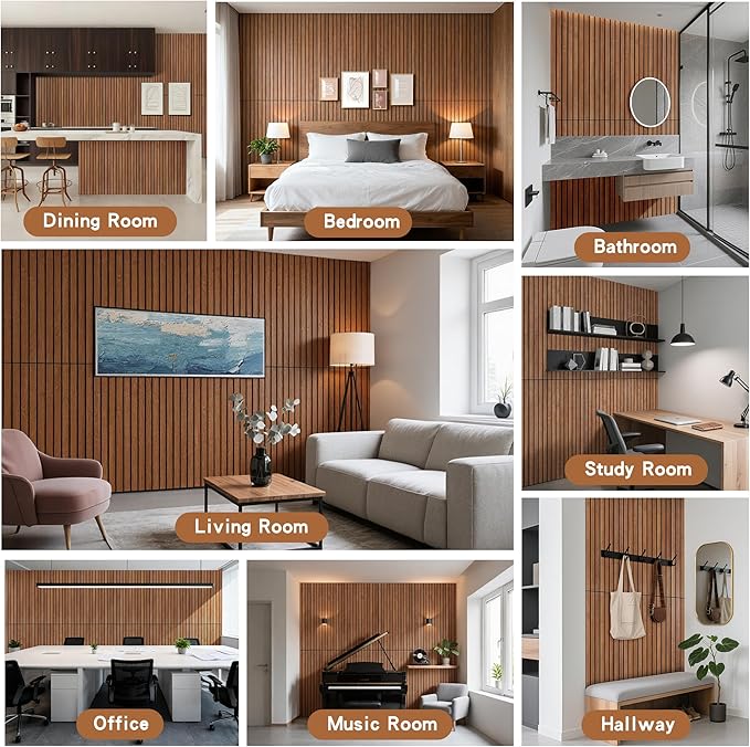 10 Pack Acoustic Panels Sound Absorbing, 47.2”x23.6” Sound Dampening Panels, Decorative Soundproof Wall Panels with Simulated Wood Grain Finish, for Office,Home Theater,Studio,Living Room, Cherry