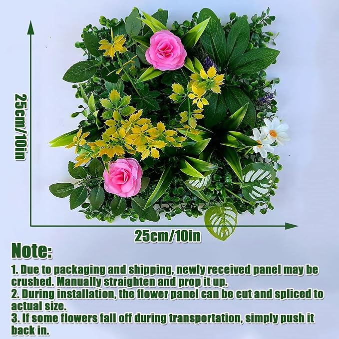 Artificial Grass Wall Panels 10"x10"(12pcs), Boxwood Hedge Green Wall Decor with Various Styles, Greenery Backdrop Privacy Screen for Indoor Home Wedding Birthday Decor Outdoor Patio (C05)