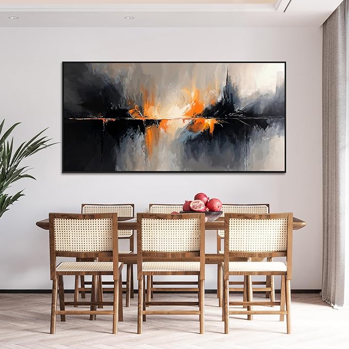 Abstract Wall Art Decor Black And White Wall Art Oversized Framed Wall Art Prints Art Work for Wall Decor Large Modern Wall Art Decor Abstract Canvas Art Bedroom Office Decorations 29" X 58"