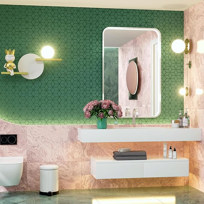 24x36 Inch Silver LED Bathroom Mirror with Lights, Adjustable 3000K/4500K/6000K, Lighted Bathroom Vanity Mirrors, Dimmable, Anti-Fog, Memory Functions, Wall Mounted, Horizontal/Vertical