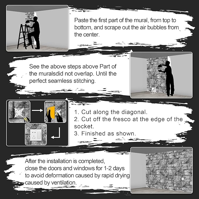 Brick Wallpaper Large Wall Mural for Living Room Bedroom (Papel tapiz para pared de habitatacion) 151" x 105" (It's not Peel and Stick)