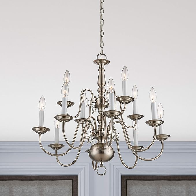 Livex Lighting 5012-91 Williamsburgh Chandelier with No Shades, Brushed Nickel